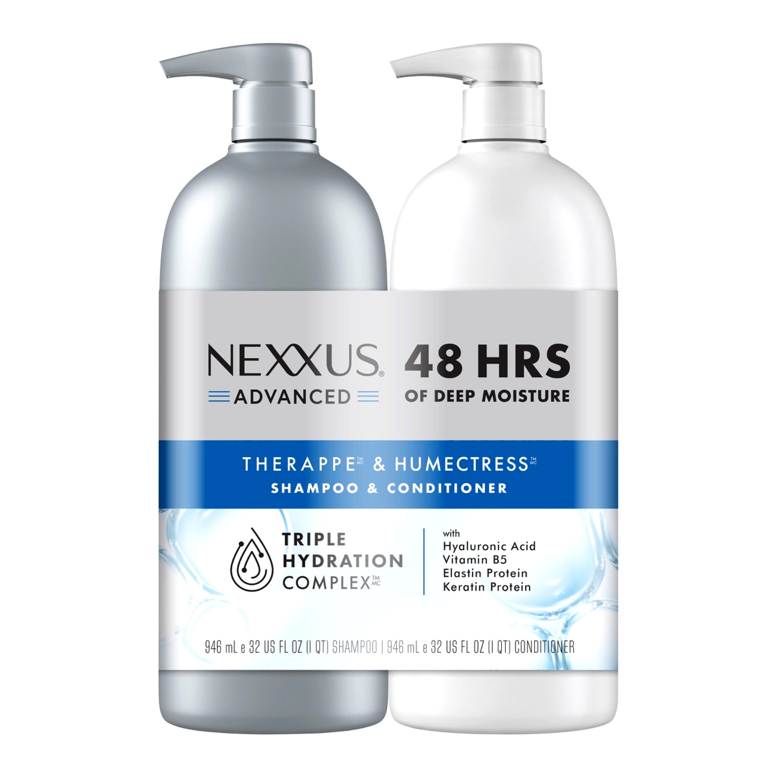 NEXXUS ADVANCED THERAPPE & HUMECTRESS SHAMPOO AND CONDITIONER 32 FL OZ, 2 CT.