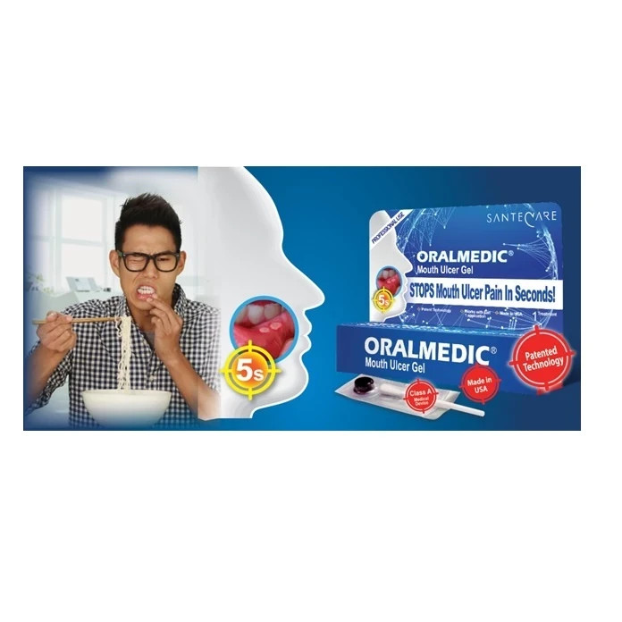 (Pack of 3) Oralmedic Mouth Ulcer Gel 1 Treatment Fast Pain Relief Made in USA