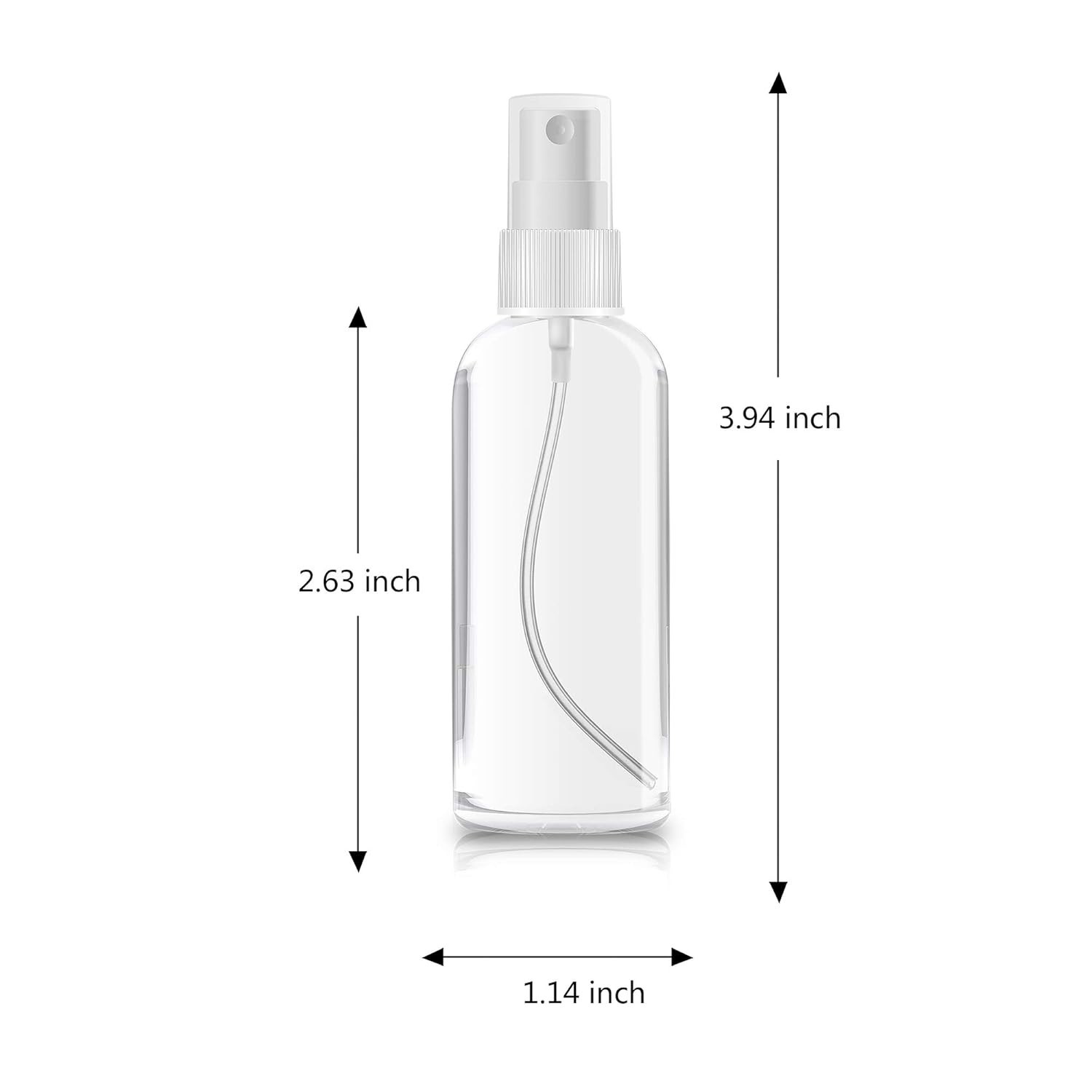 2 Pack Spray Bottles 1oz Clear Plastic Empty Refillable Mini Spritzer for Travel