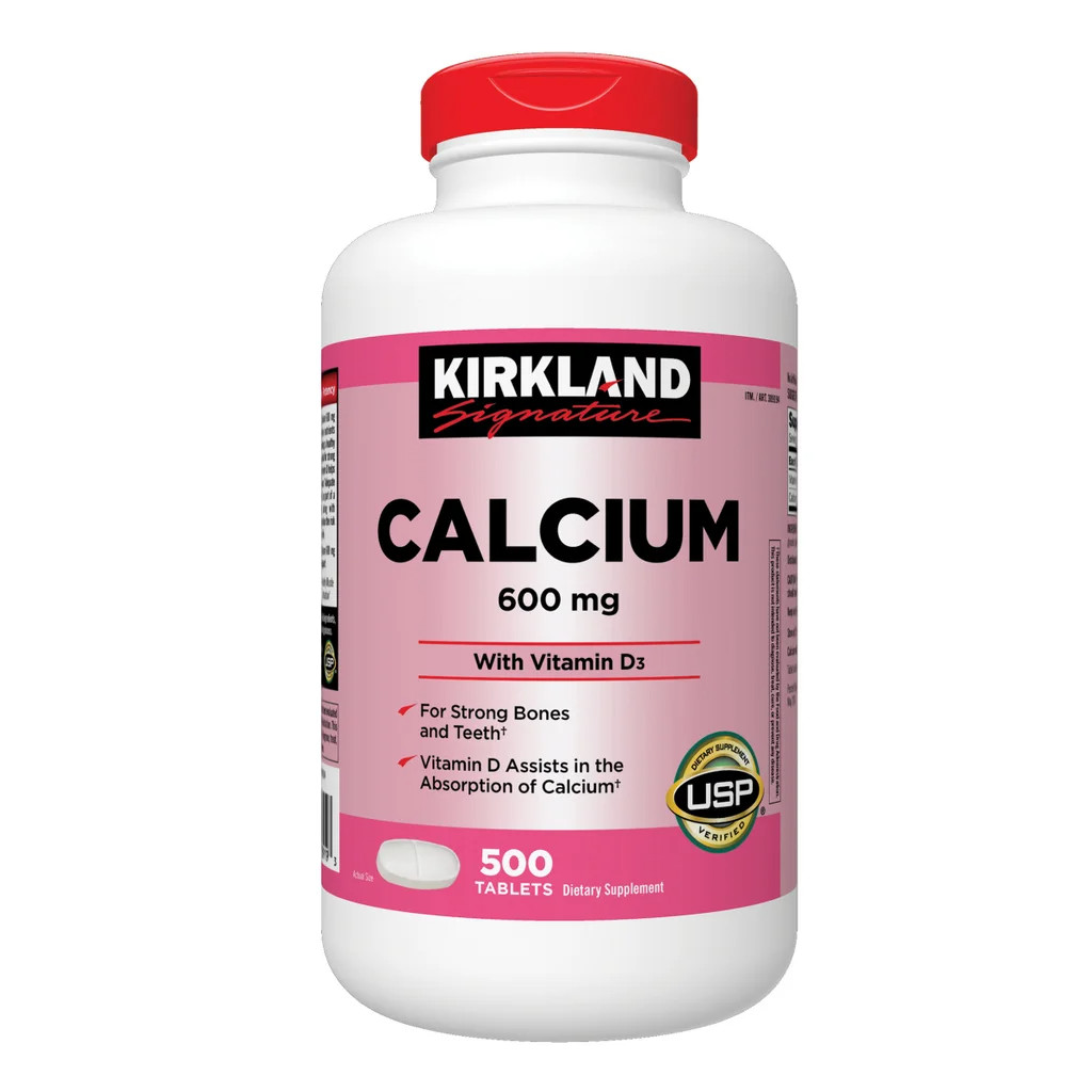 Kirkland Signature Calcium 600 mg. with Vitamin D3, 500 Tablets Exp: 01/2028