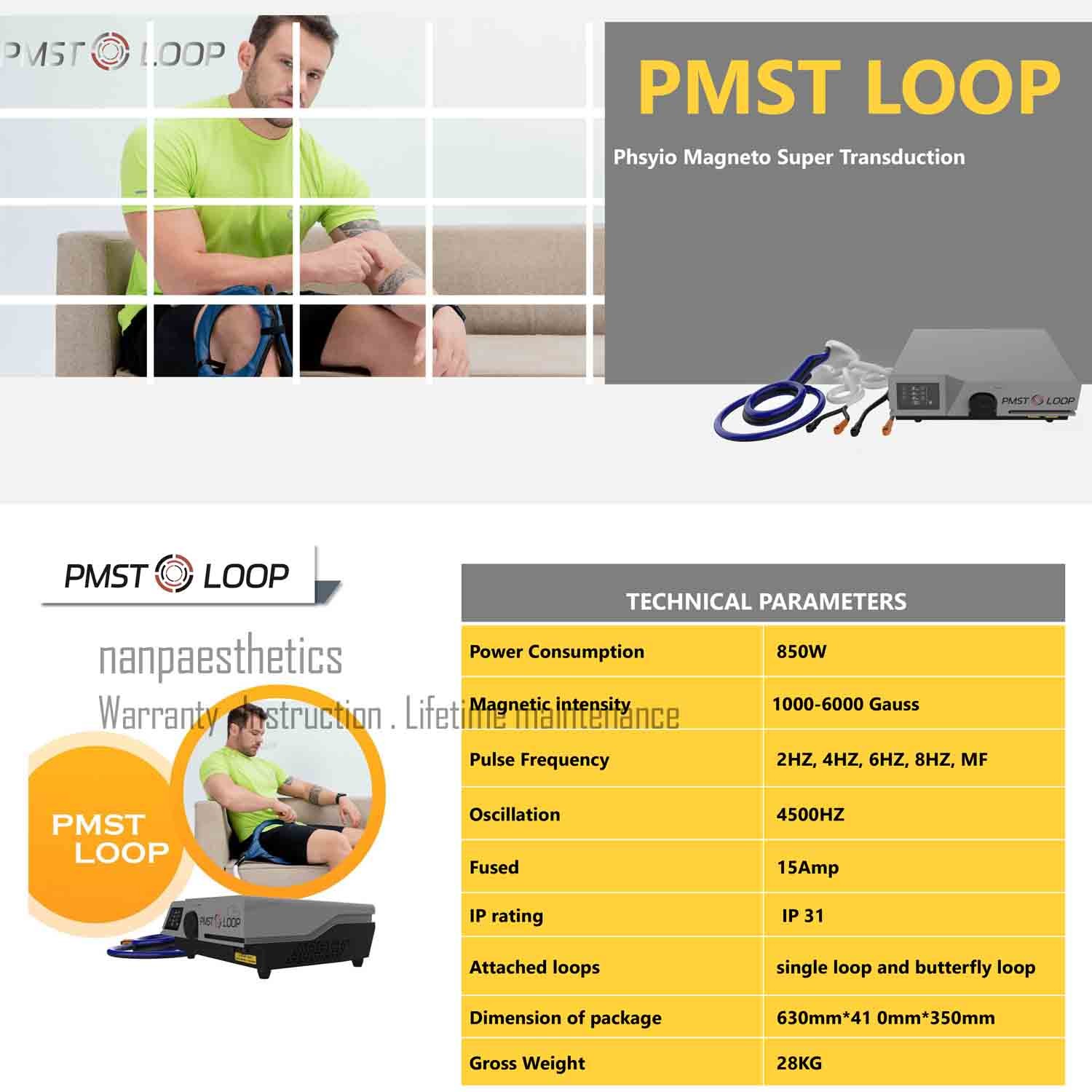 PMST PEMF Loop EMTT Magnetic Physio Therapy Machine Pain Relief Pemf Mat Device