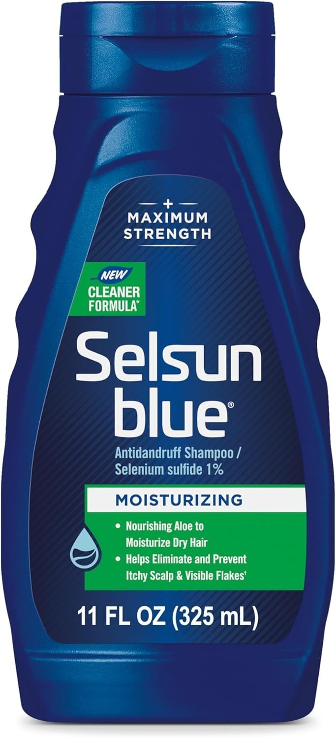 Selsun Blue Moisturizing with Aloe Dandruff Shampoo, 11 Fl Oz, Pack of 1