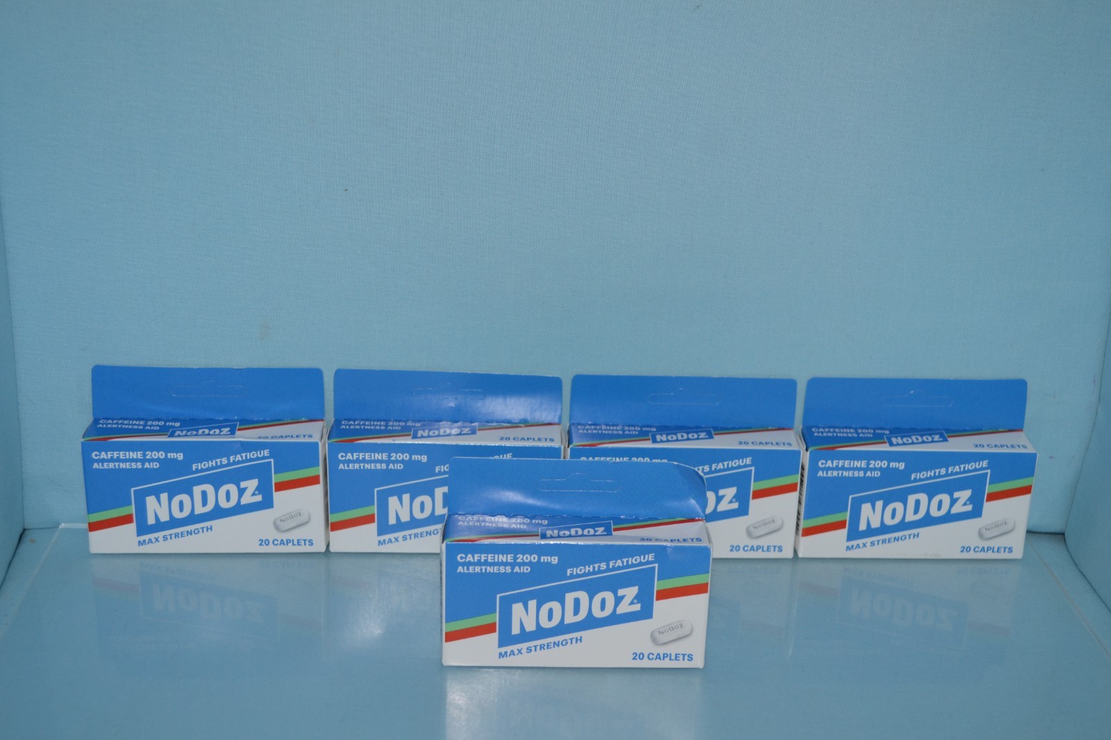 (5) NoDoz 200 mg Caffeine Pills, Maximum Strength, 20 In Each, 100 Total, 4/28