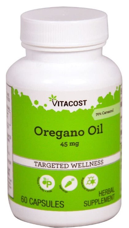 Vitacost Oregano Oil – 45 mg – 70% carvacrol – 60 Capsules Exp. 11/30