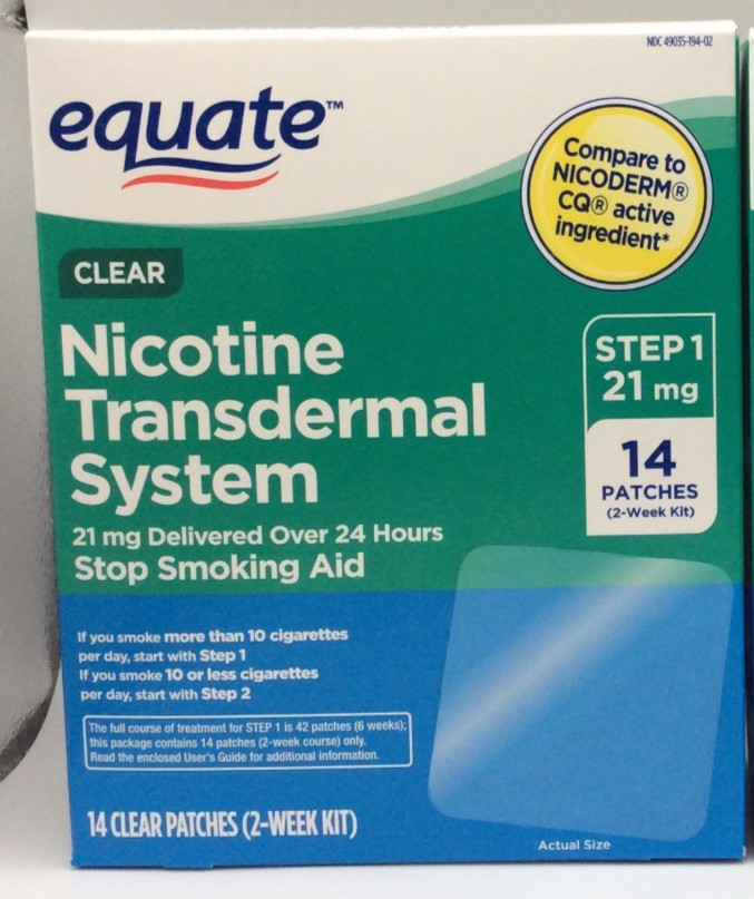 Equate Stop Smoking Patch 14 Clear Patches Step 1 – 21 mg Exp 09/2028