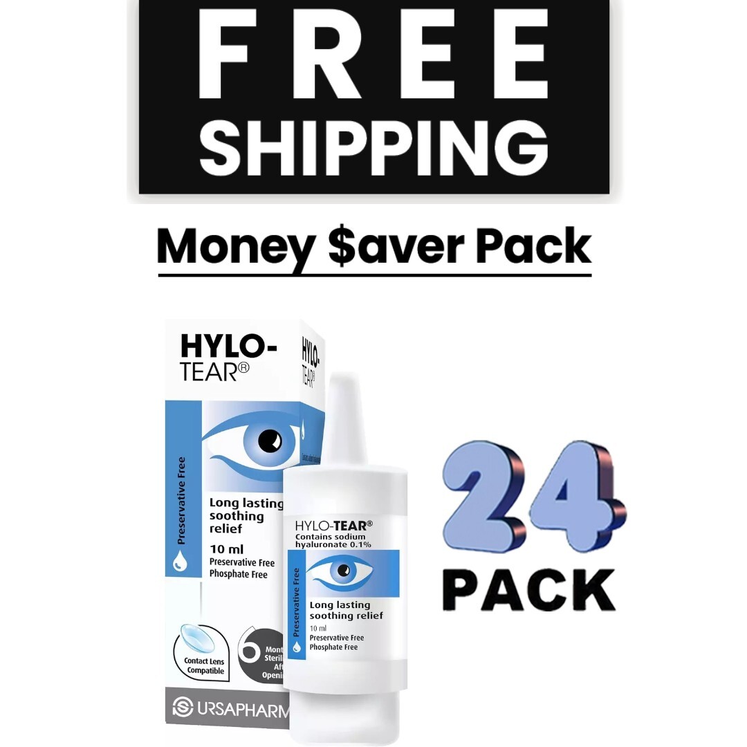24 x Hylo-Tear Long Lasting Eye Drops 10ml PACK OF 24