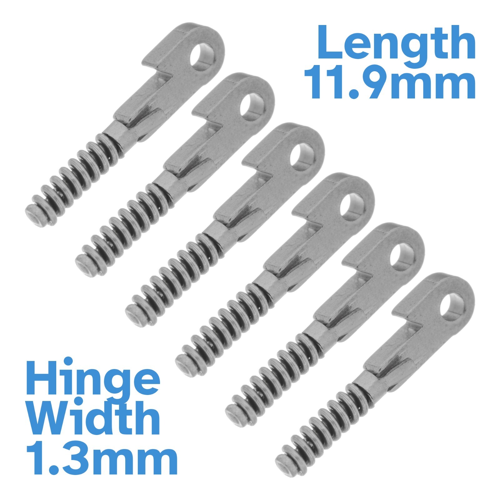 6pcs 11.9mm x 1.3mm Stainless Steel Spring Hinge Inserts Glasses Repair Part