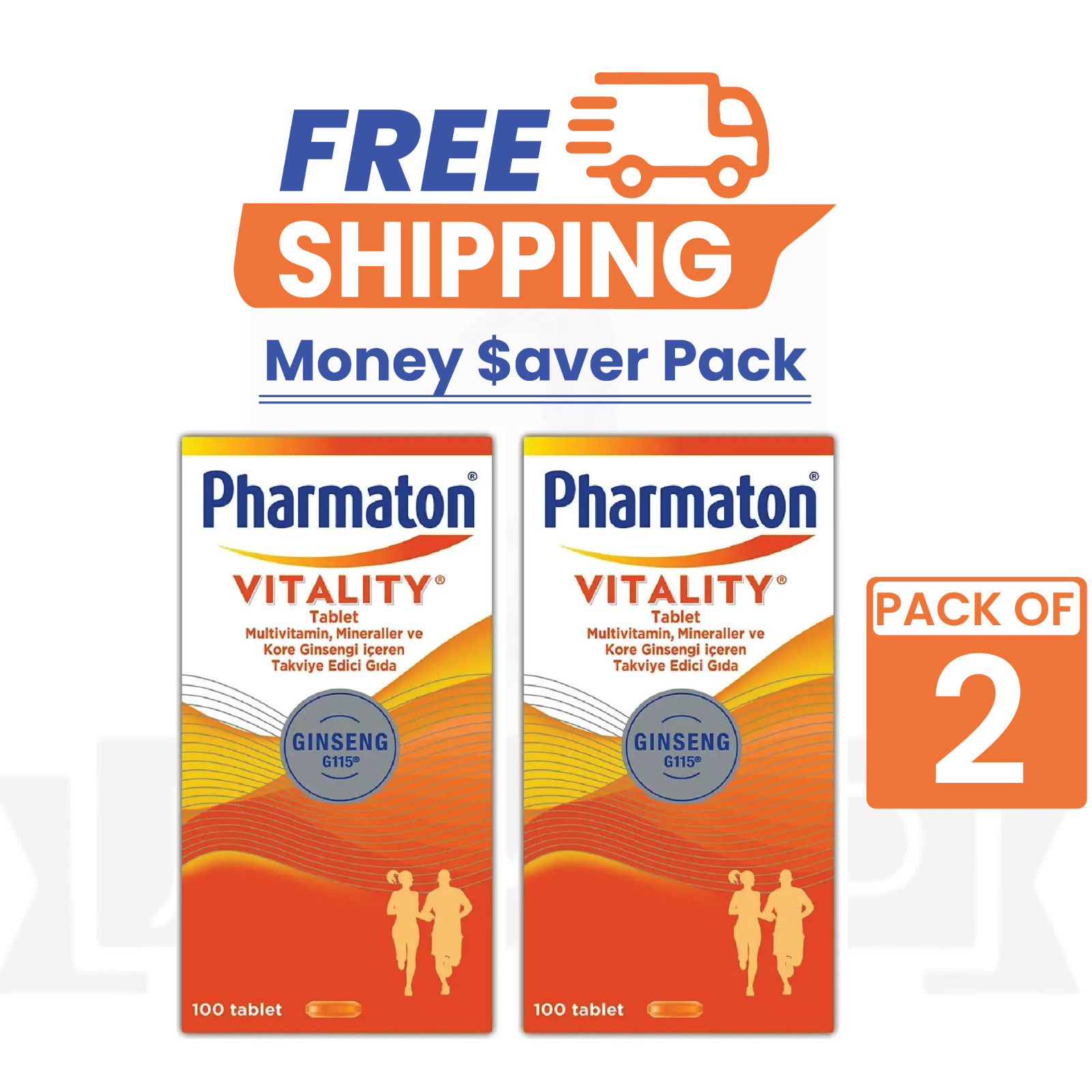 2 x Pharmaton Vitality Multivitamins & Minerals 100 Tablets – 2 PACK