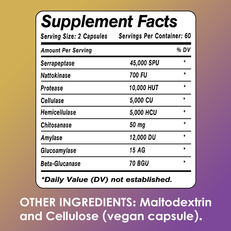 Systemic & Digestive Enzymes Capsules for Healthy Digestive Immune System