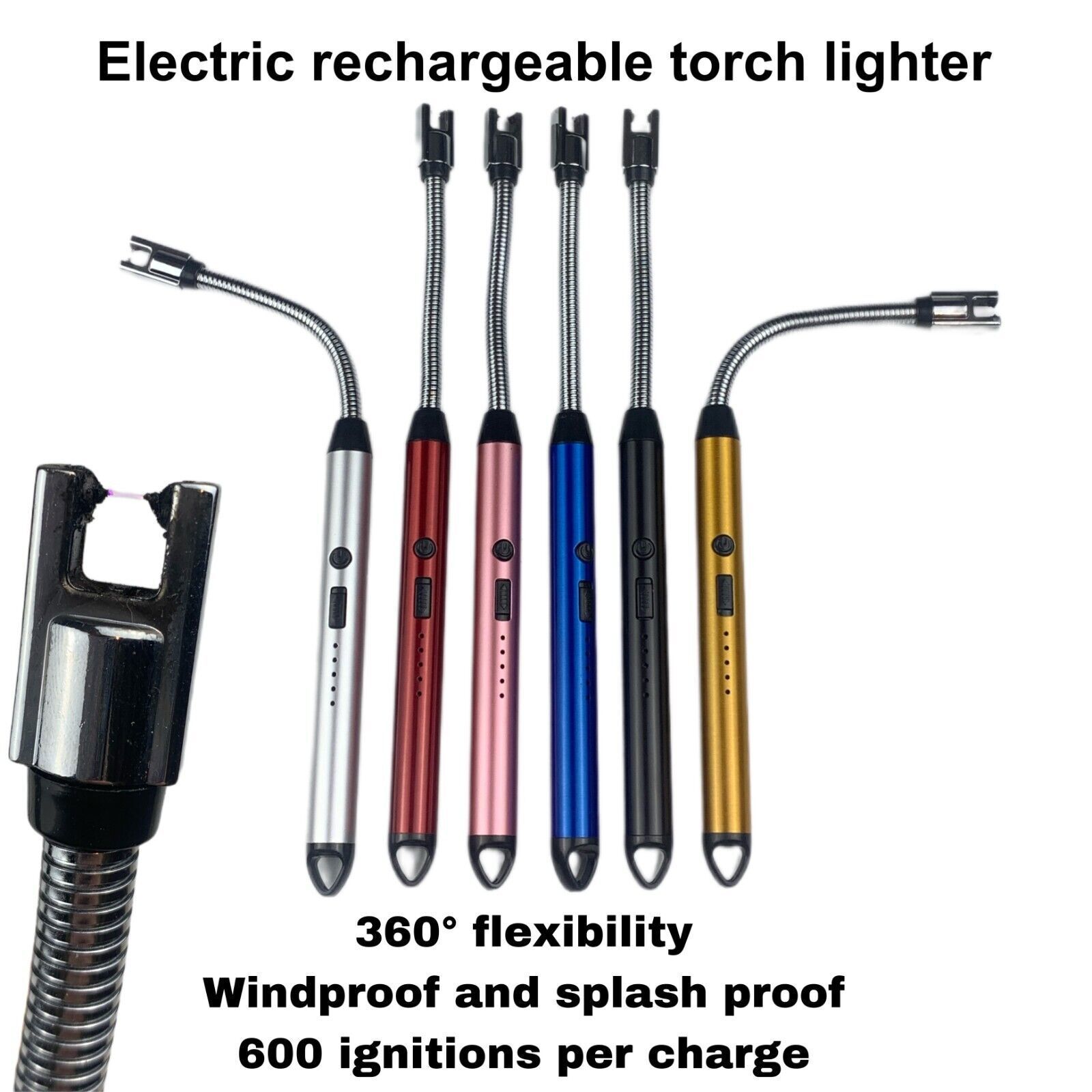 Electric Flameless Arc Lighter USB Rechargeable Candle Camp BBQ Grill Kitchen US