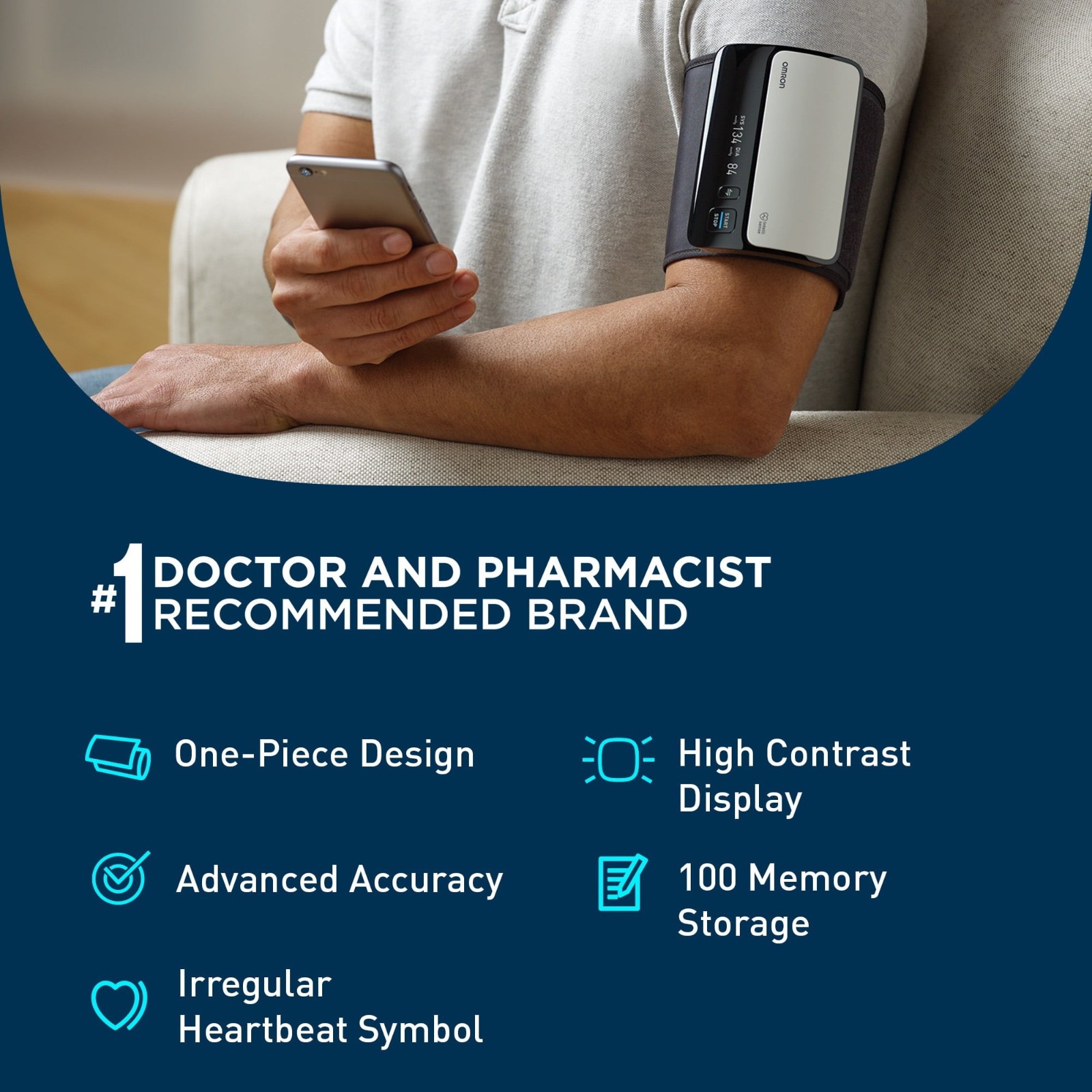 OMRON Evolv Wireless Upper Arm Blood Pressure Monitor FREESHIP