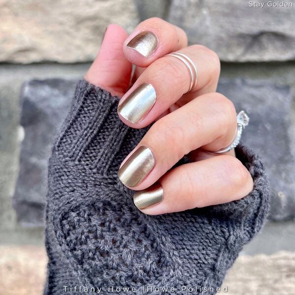Color Street Nail Polish Strips – STAY GOLDEN (FMS132) GOLD SHIMMER