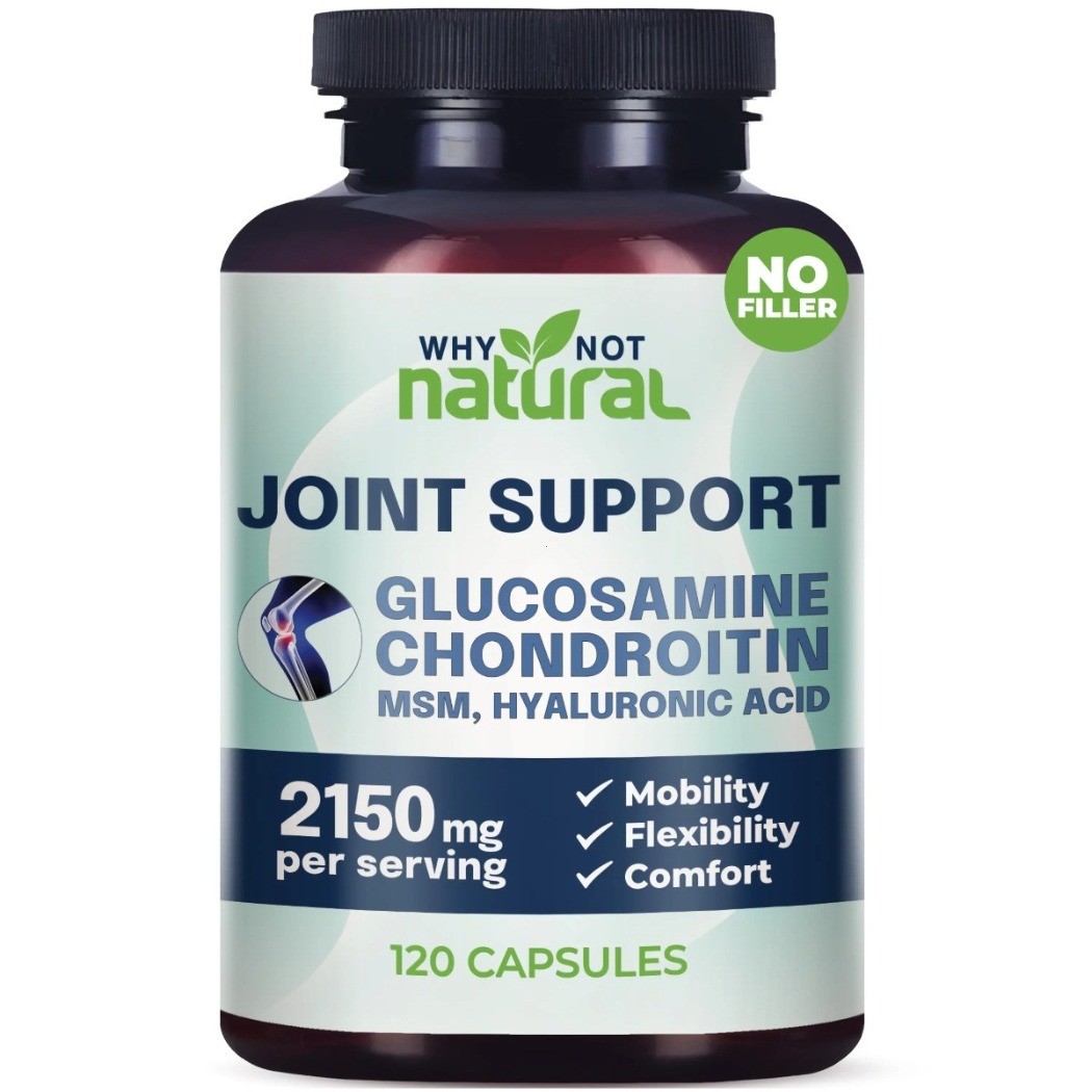 Why Not Natural Joint Support Glucosamine Chondroitin MSM 120 Caps 2150mg NEW