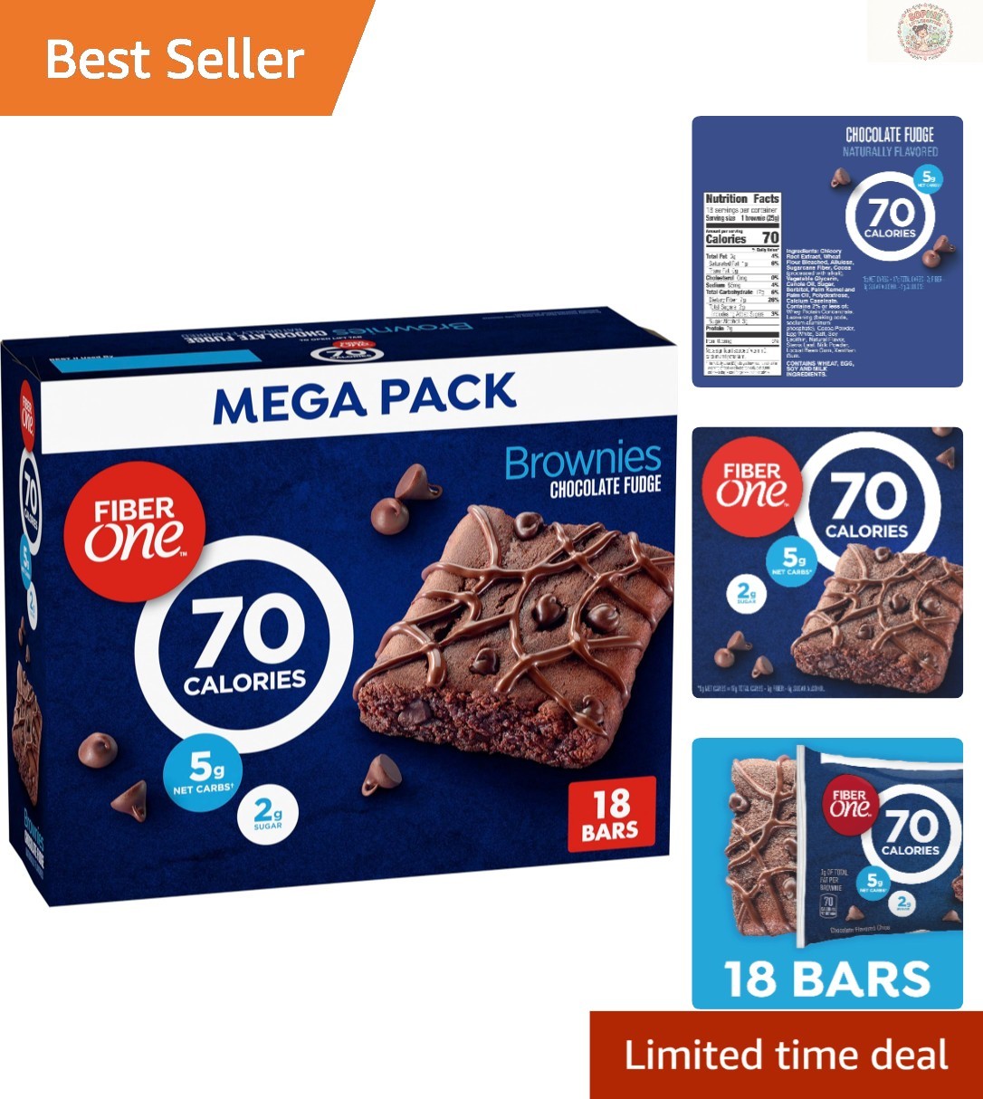 Deliciously Guilt-Free: 18 Count Chocolate Fudge Brownie Snack Bars, 70 Calories
