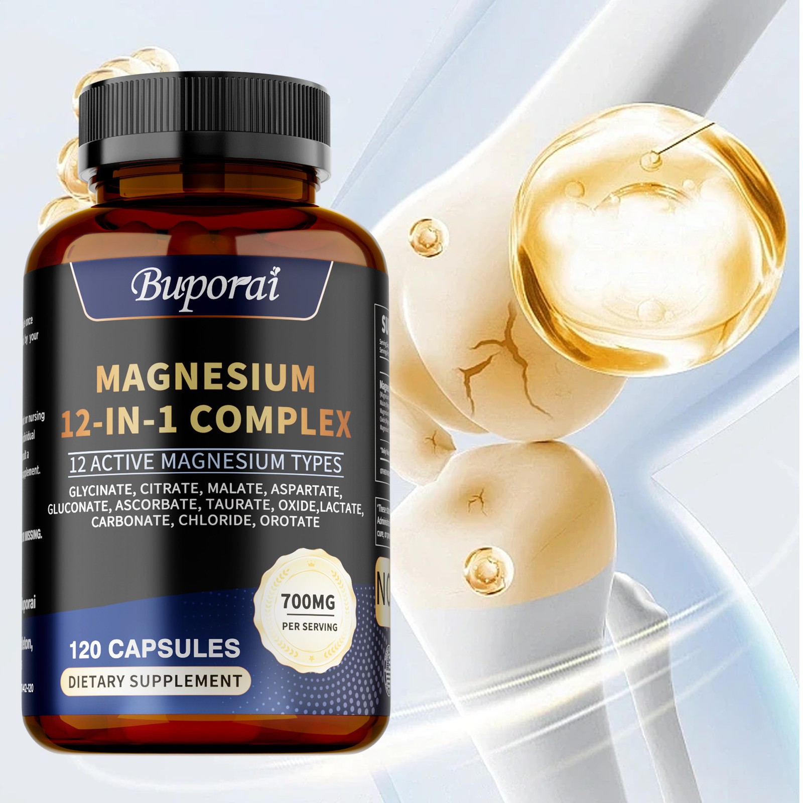 Magnesium 12 in 1 Complex – Magnesium Glycinate, Citrate, Malate, L-Threonate