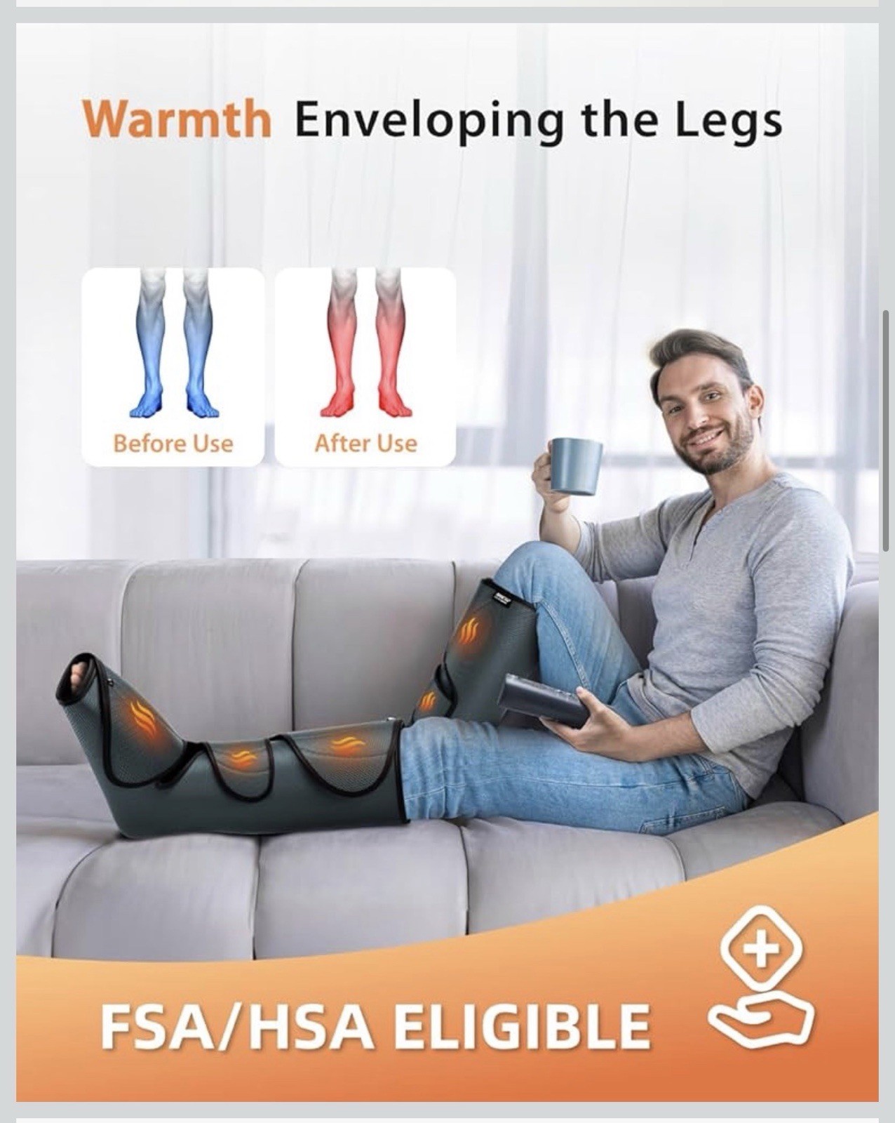 CINCOM Air Compression Leg Massager, Legs Massage for Circulation and Pain Re…