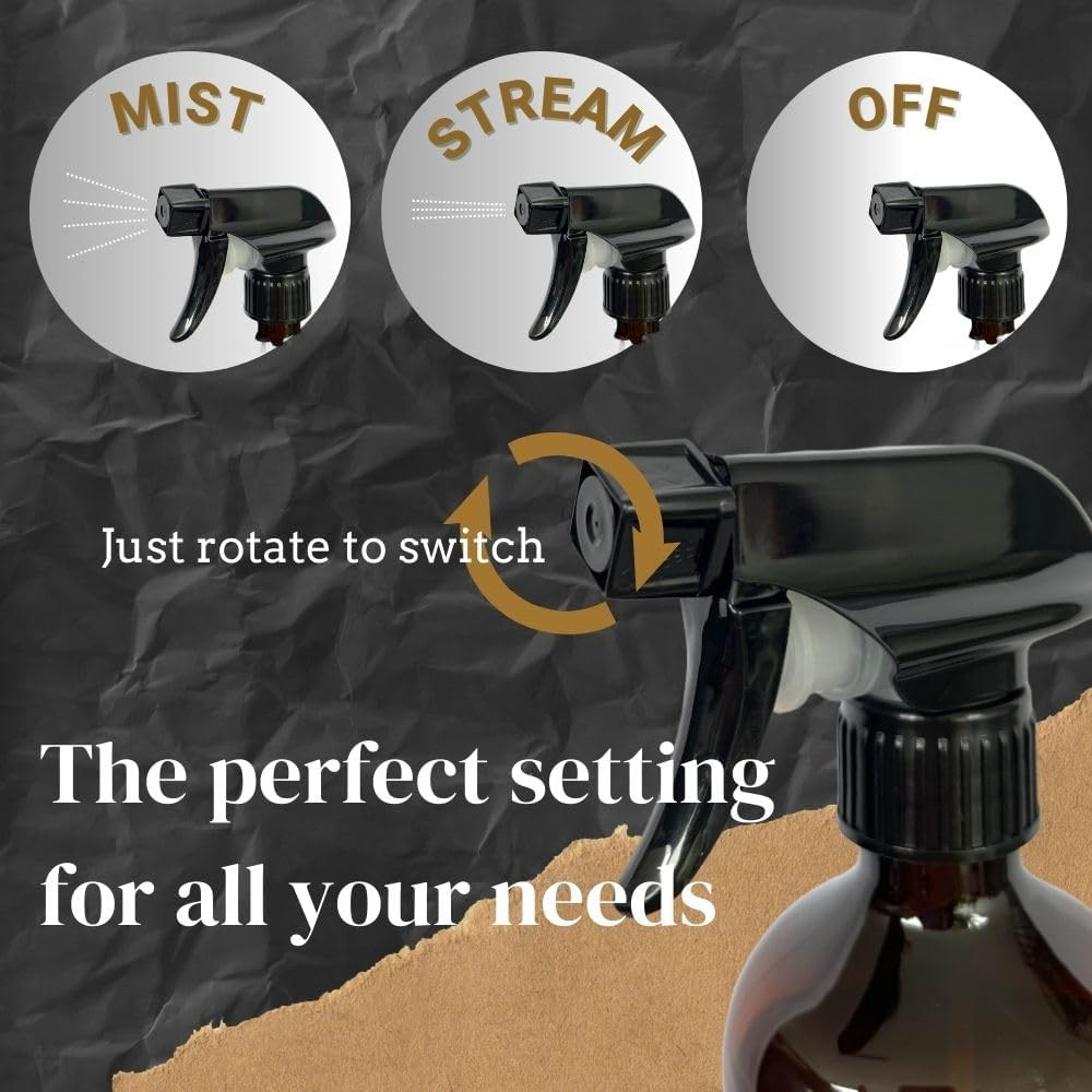360° Spray Bottle 16Oz (2 Pack) | Upside down Spray Bottles | All Purpose Plasti