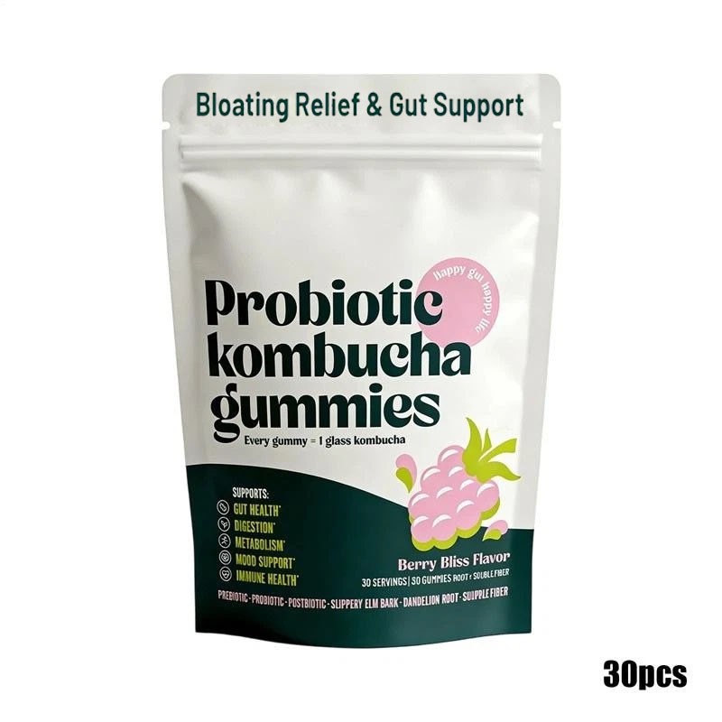 Probiotic Kombucha Gummy – Prebiotics, Probiotics, Postbiotics, Fiber Supplement