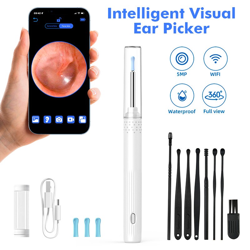 Ear Wax Removal Tool Camera Ear Cleaner with Camera Earwax Removal kit White
