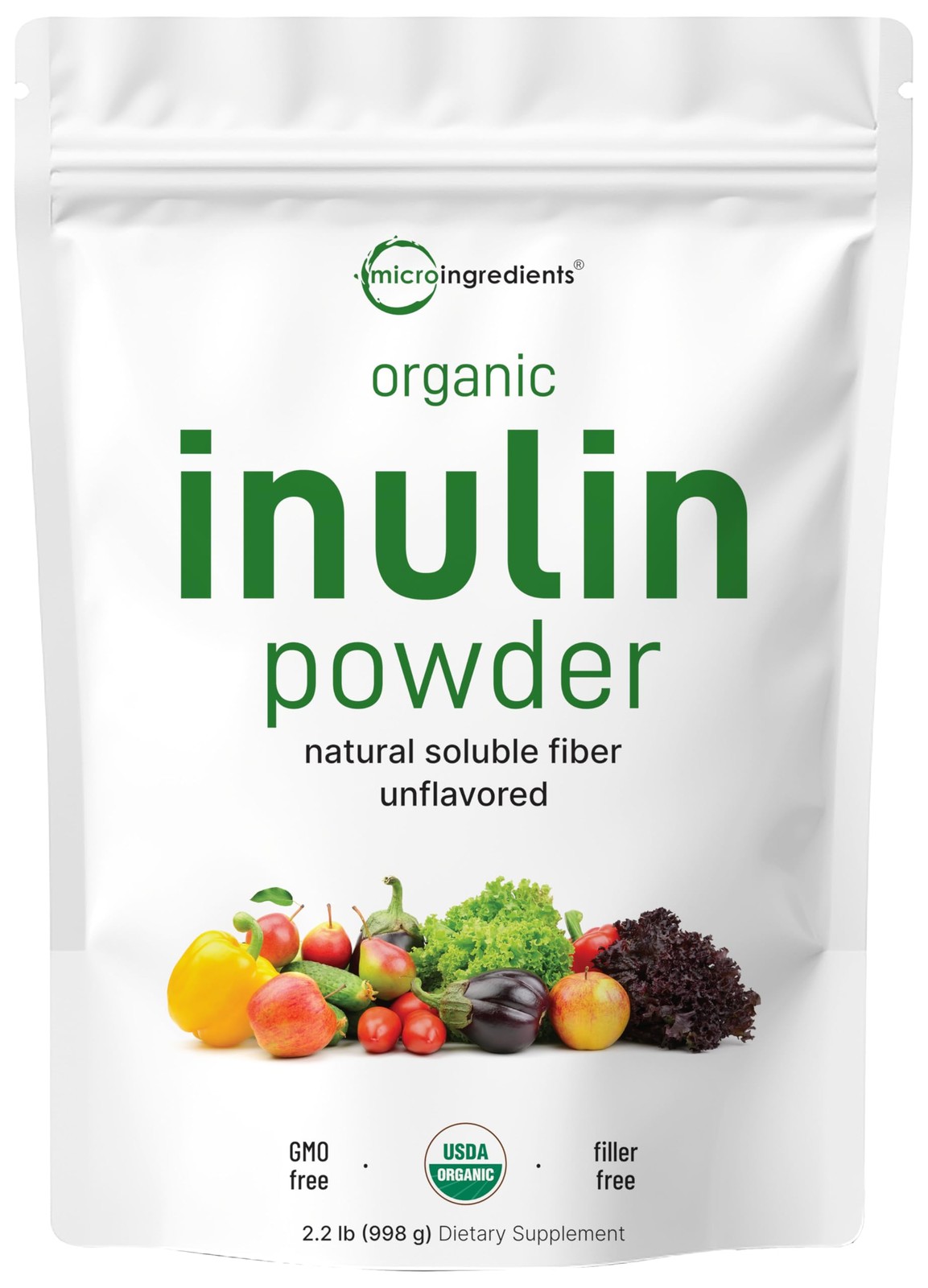 Organic Inulin FOS Powder (Jerusalem Artichoke), 2.2 Pounds (35 Ounce), Quick Wa