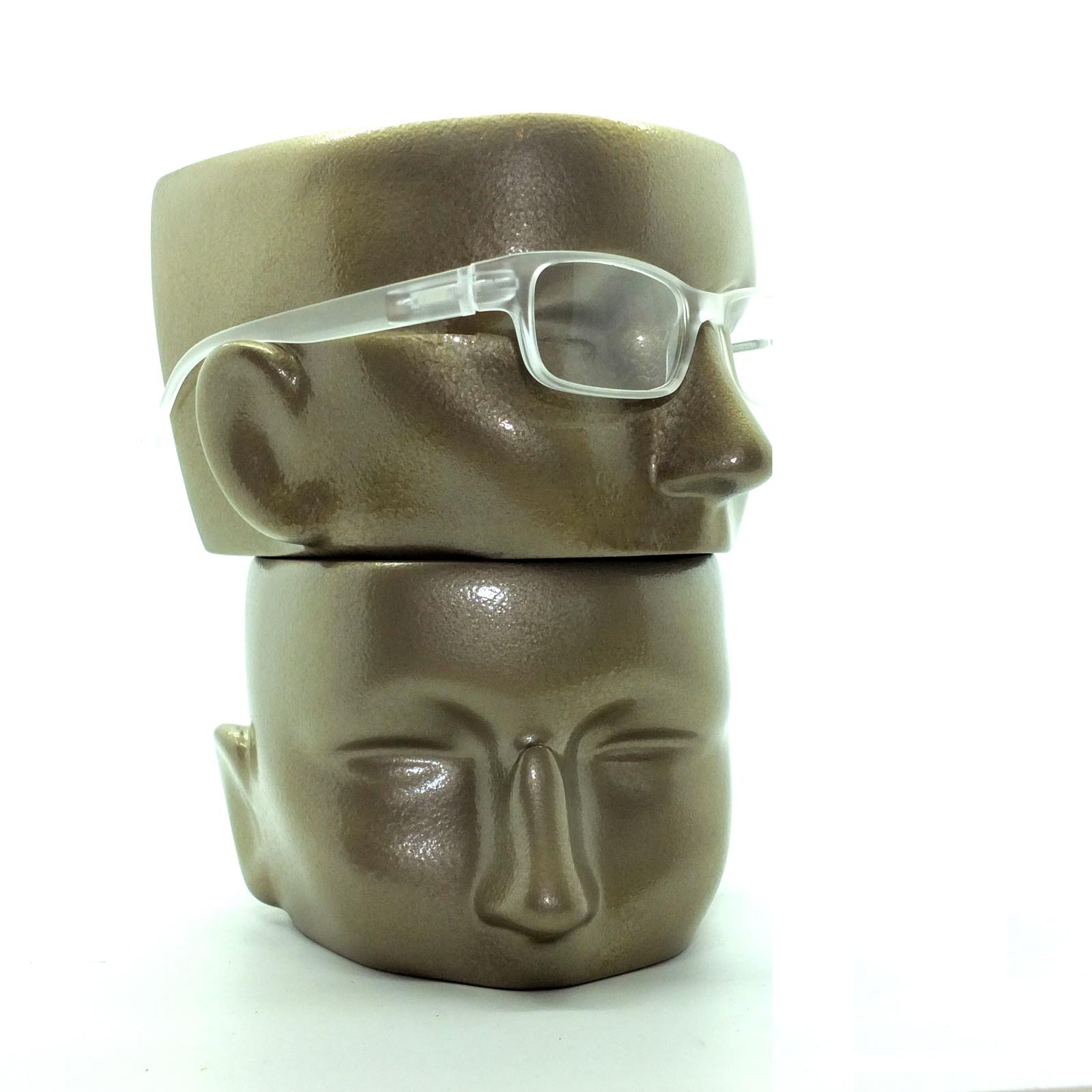 Reading Glasses Modernist Frosted Simple Tech Spring Hinge Frosted White +1.50