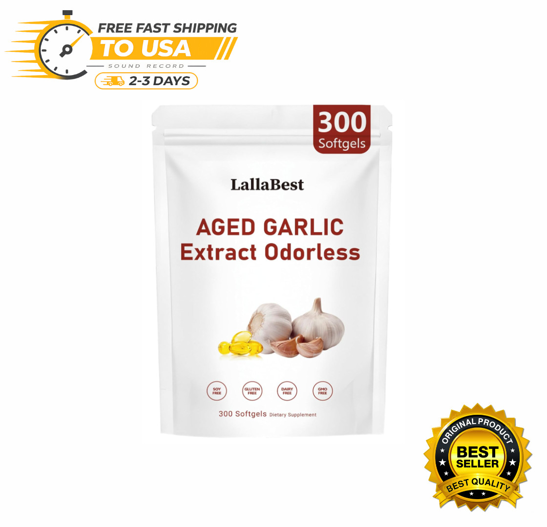 2 Years Aged Garlic Extract Odorless Organic 300 Softgels Heart Immune Support