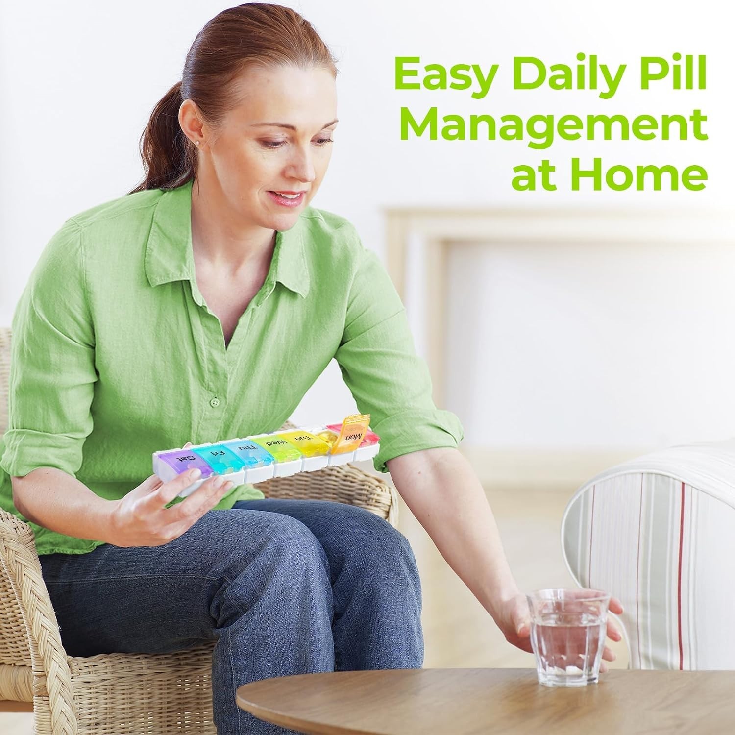 BPA-Free 7 Day Pill Organizer with Spring-Assisted Lids – Travel Friendly Case