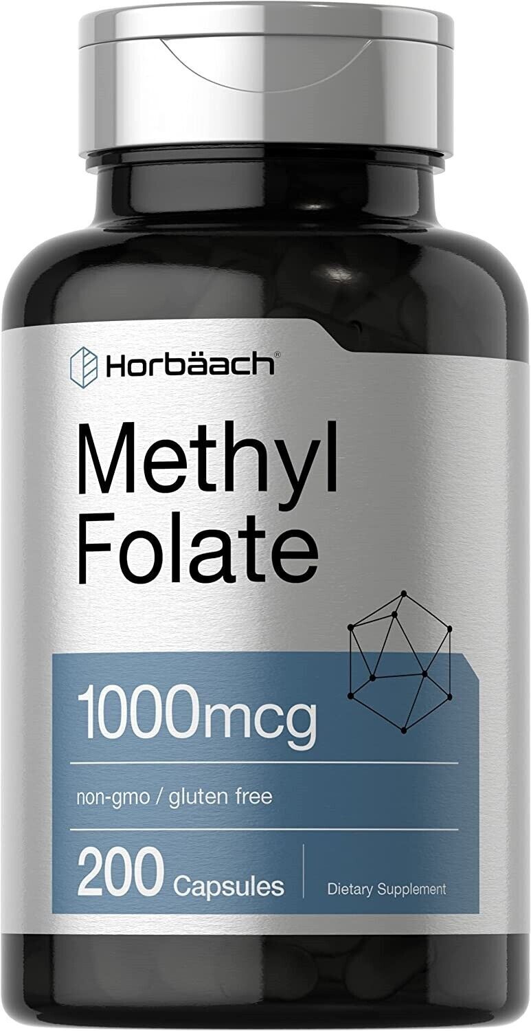 Methyl Folate 1000 Mcg Metabolically Active Folate 5-MTHF Bioavailable, 200 Caps
