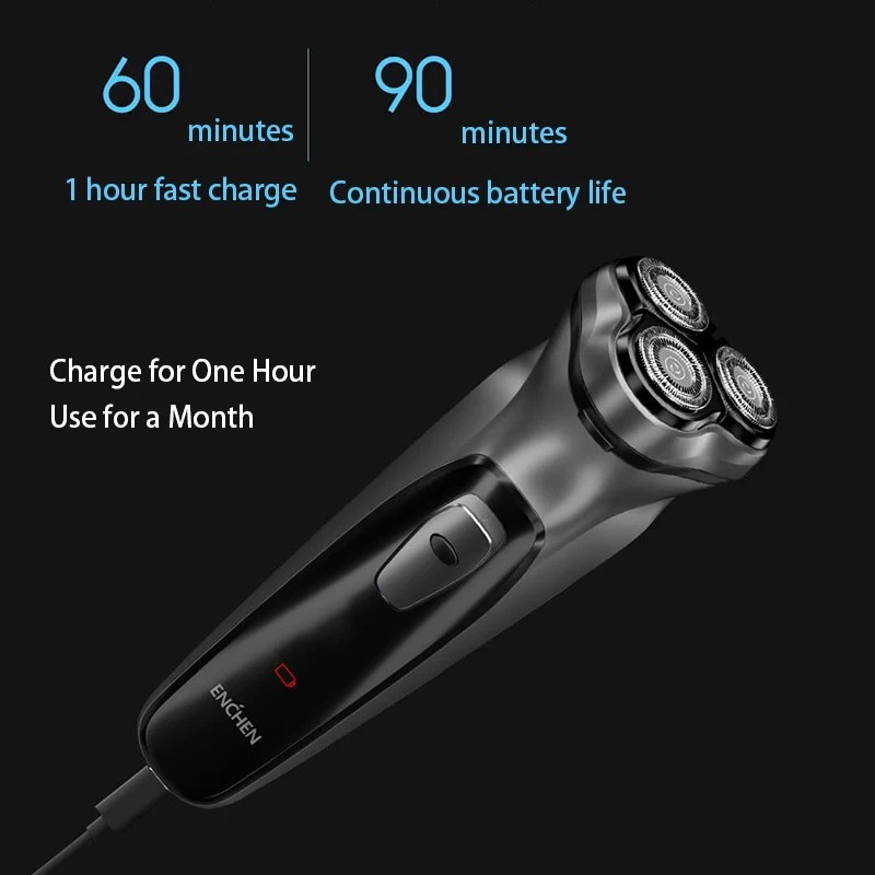 ENCHEN Rechargeable Cordless Mens Electric Rotary Shaver Razor Sideburn Trimmer