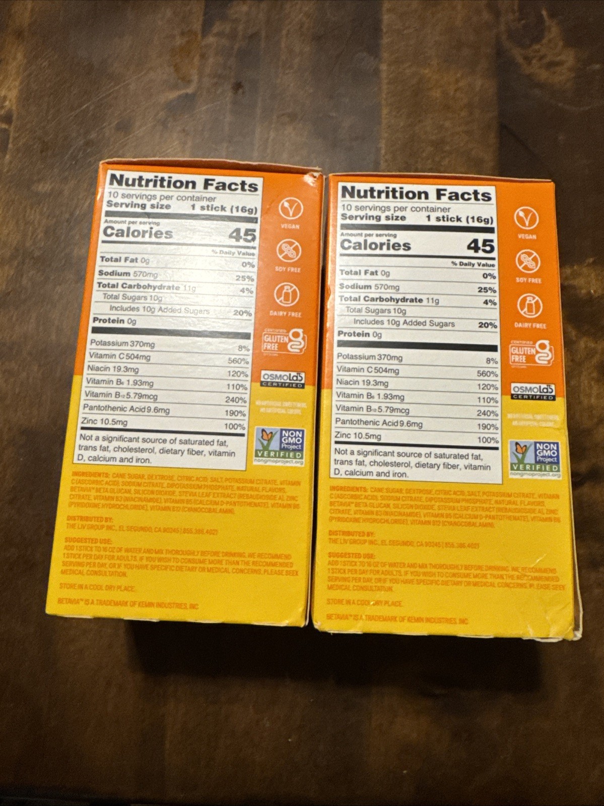 Liquid I.V. Tangerine Immune Support 20 In All. 2 Boxes