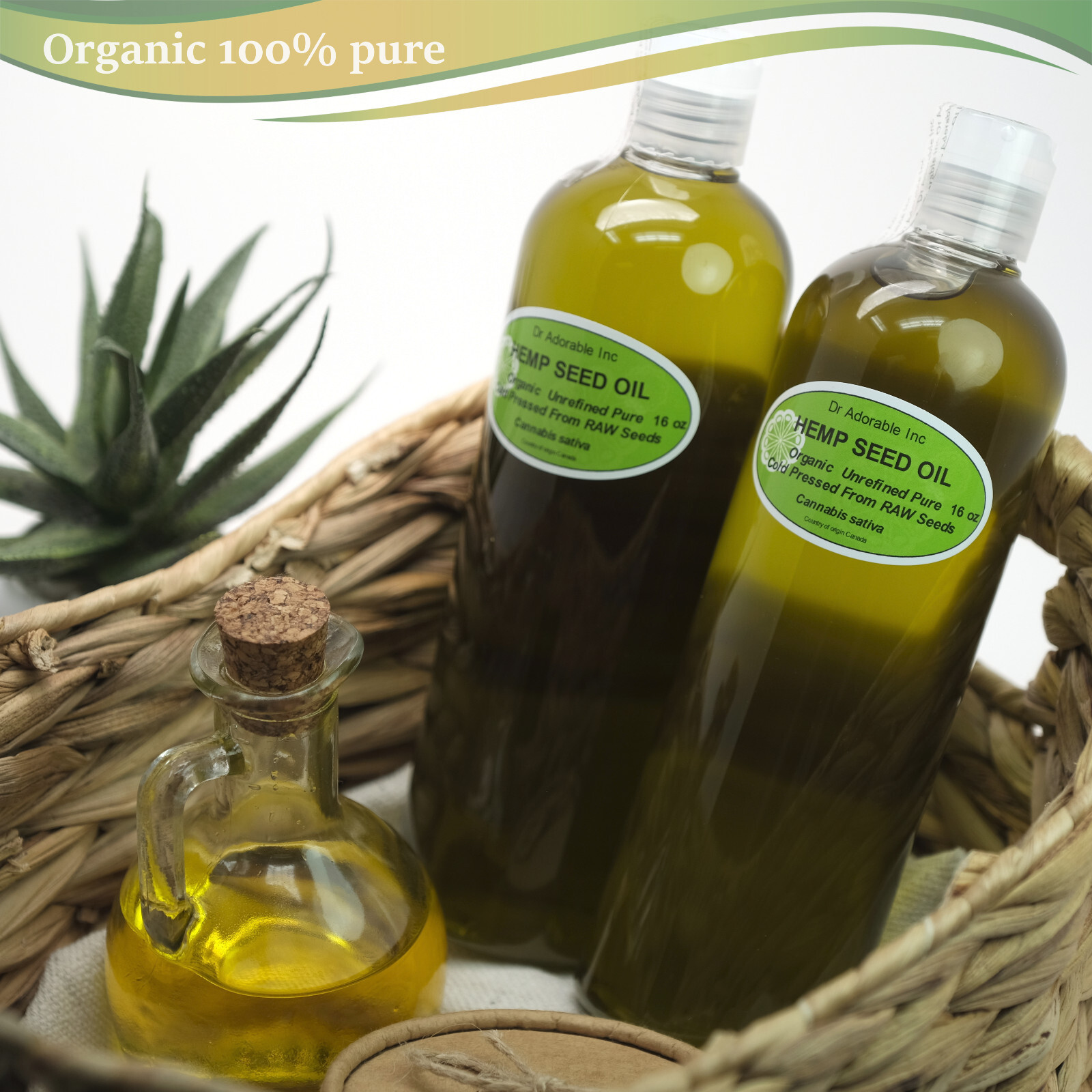2×16 oz /32 oz BEST HEMP OIL UNREFINED 100% PURE HEMP SEED OIL COLD PRESSED