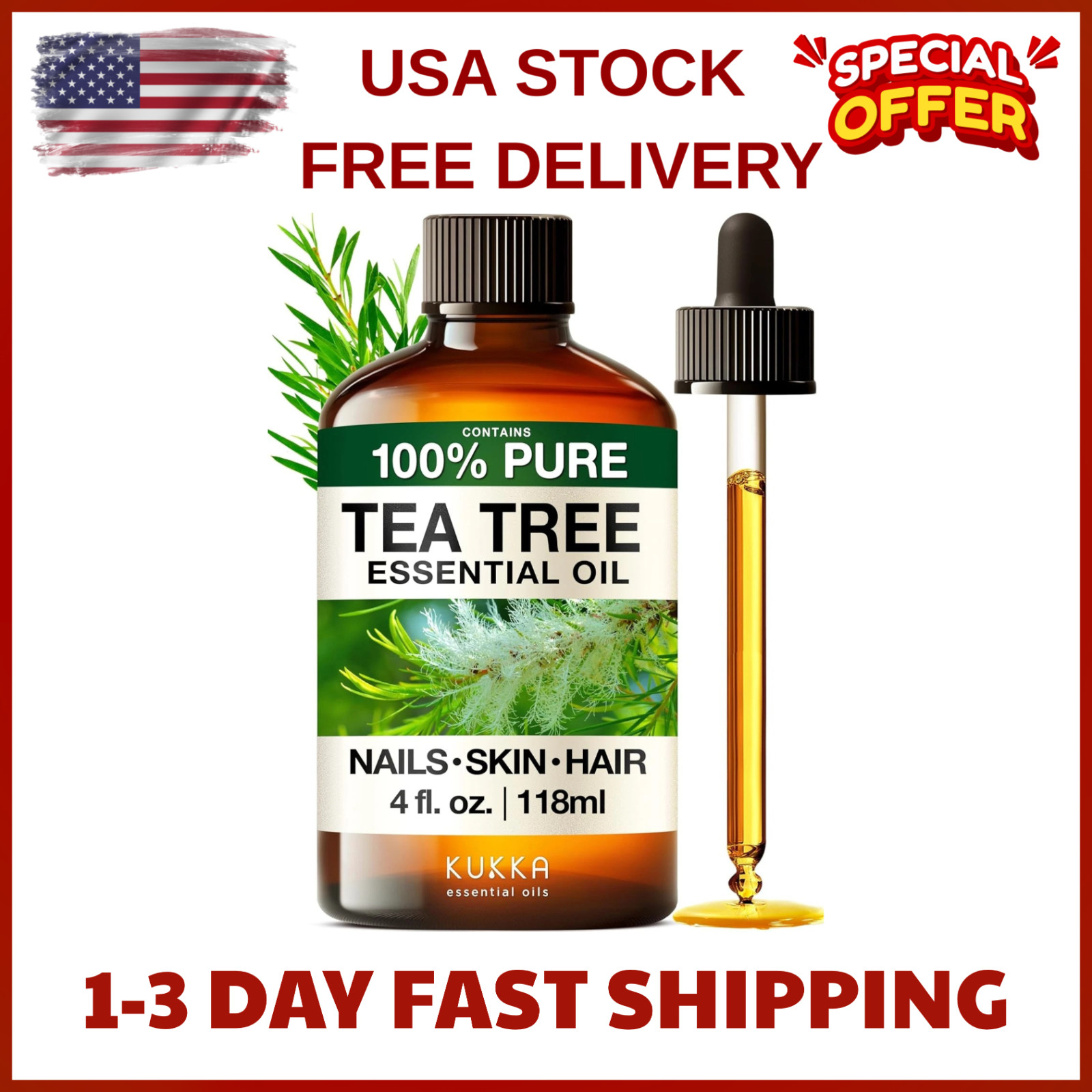 Relaxial 100% Pure Tea Tree Oil | Skin, Hair, Toenails & Aromatherapy