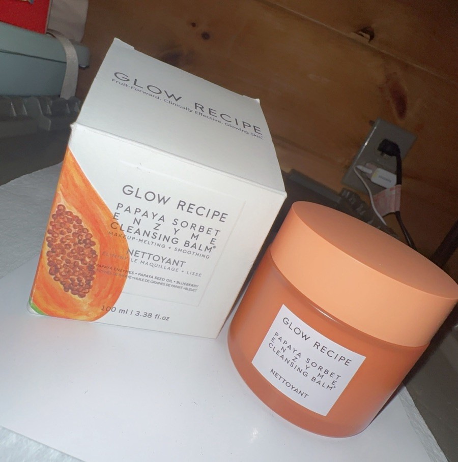 Glow Recipe Papaya Sorbet Enzyme Cleansing Balm 3.38fl oz/100mL NEW