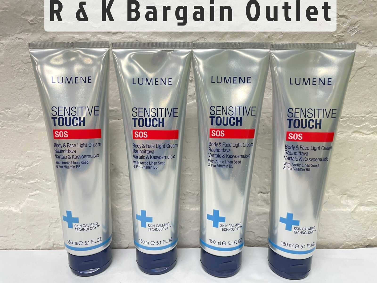 Lumene Sensitive Touch SOS Body & Face Skin Calming Moisturizer Lotion ~ 4 PCs