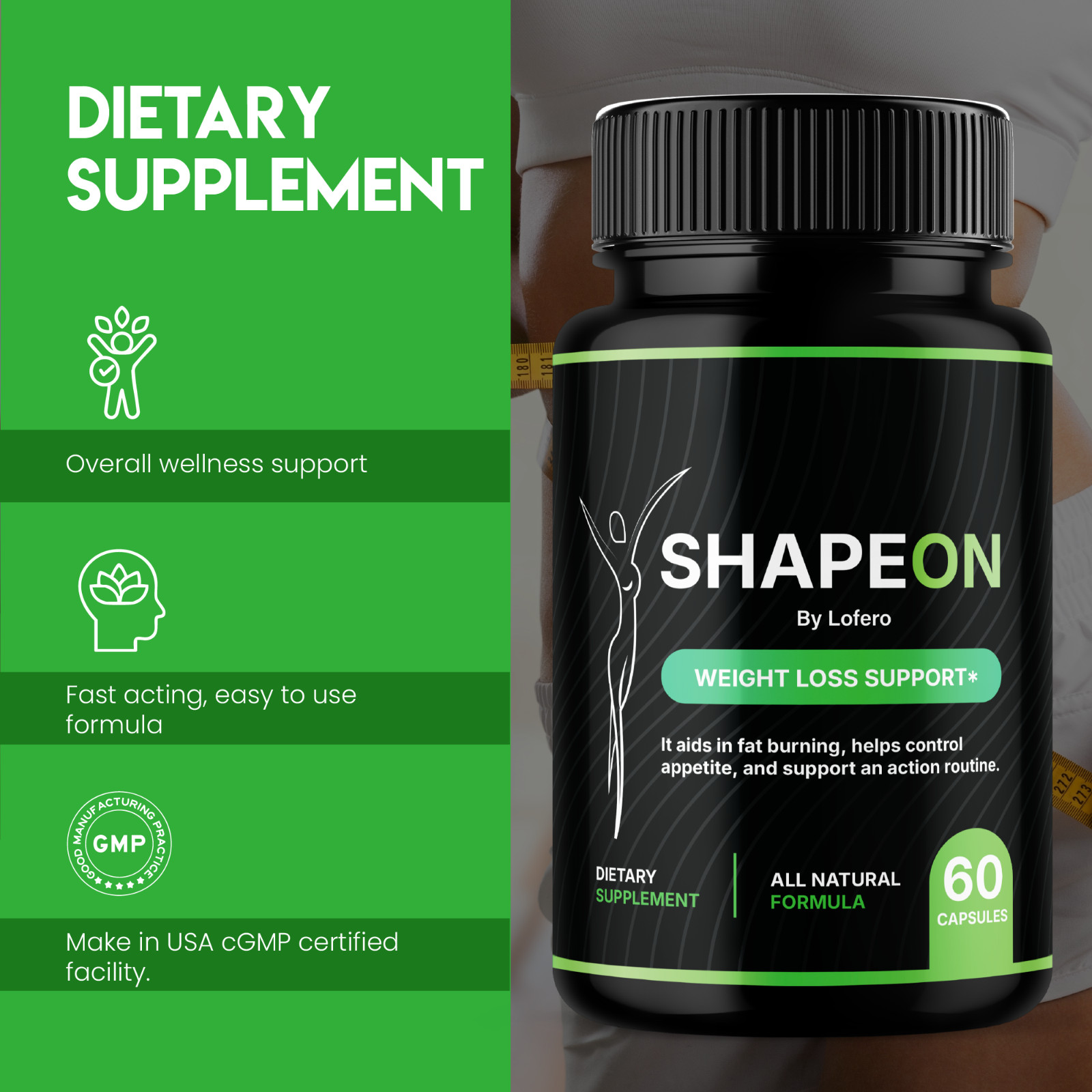(3 Pack) Shape On Capsules Weight Loss Support ShapeOn Diet Pills Burner (180ct)