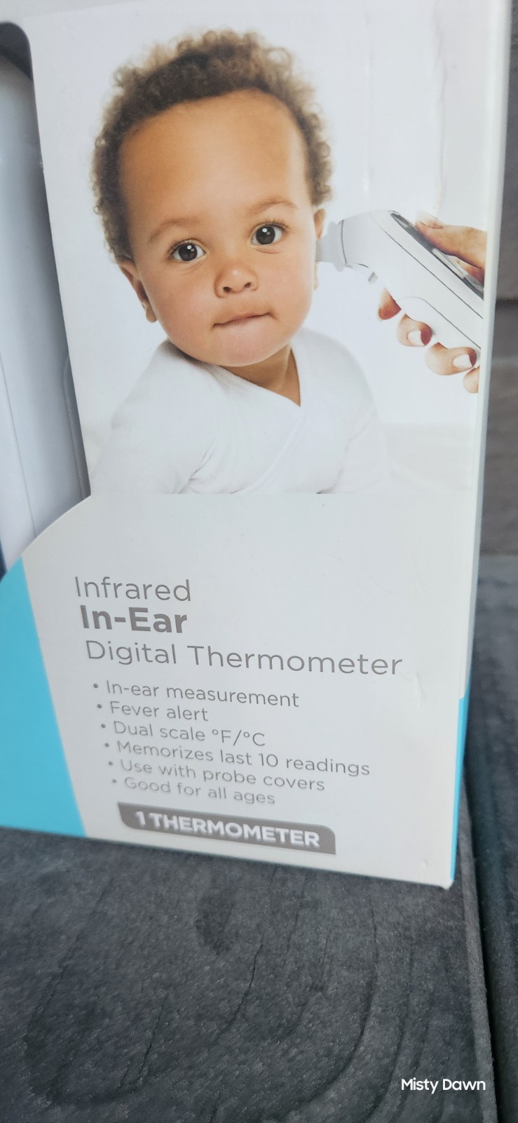 Equate Infrared Ear Thermometer LCD Fever Alert, Dual °F/°C, Memory Backlight