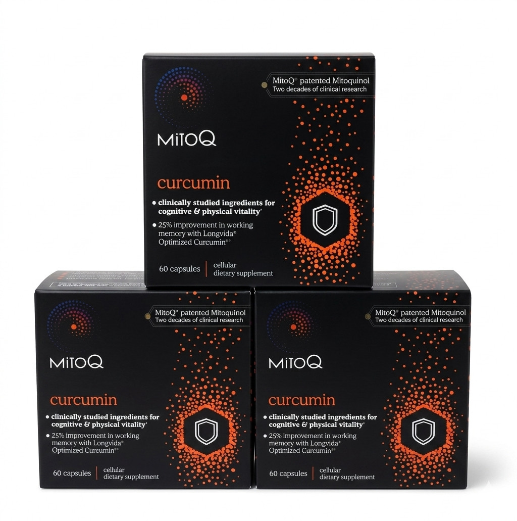 MitoQ + Curcumin 180 Capsules Cellular Dietary Supplement Exp 04 / 2027