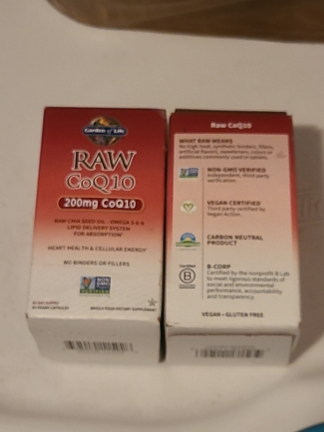 (Lot Of 2) Garden of Life Raw CoQ10 200 mg 60 Vegan Capsules Exp Date ( 10/2024)