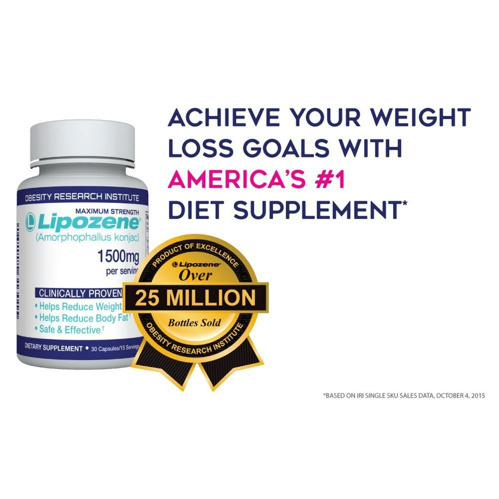 Lipozene Maximum-Strength Weight Loss Capsules 30 Pieces 2 pack bonus