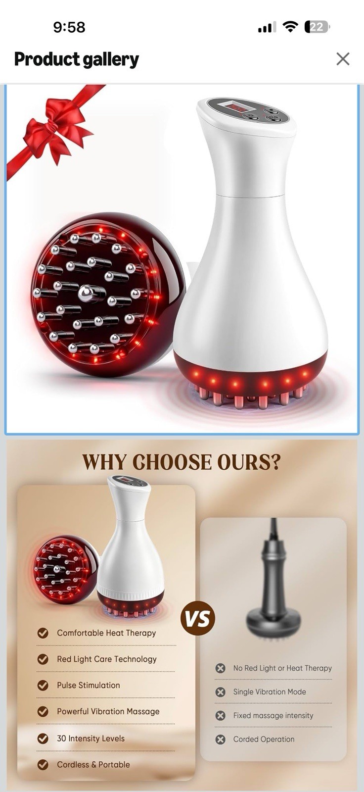 Rechargeable Lymphatic Drainage Massager & Cellulite Massage Tool with 3000mAh,