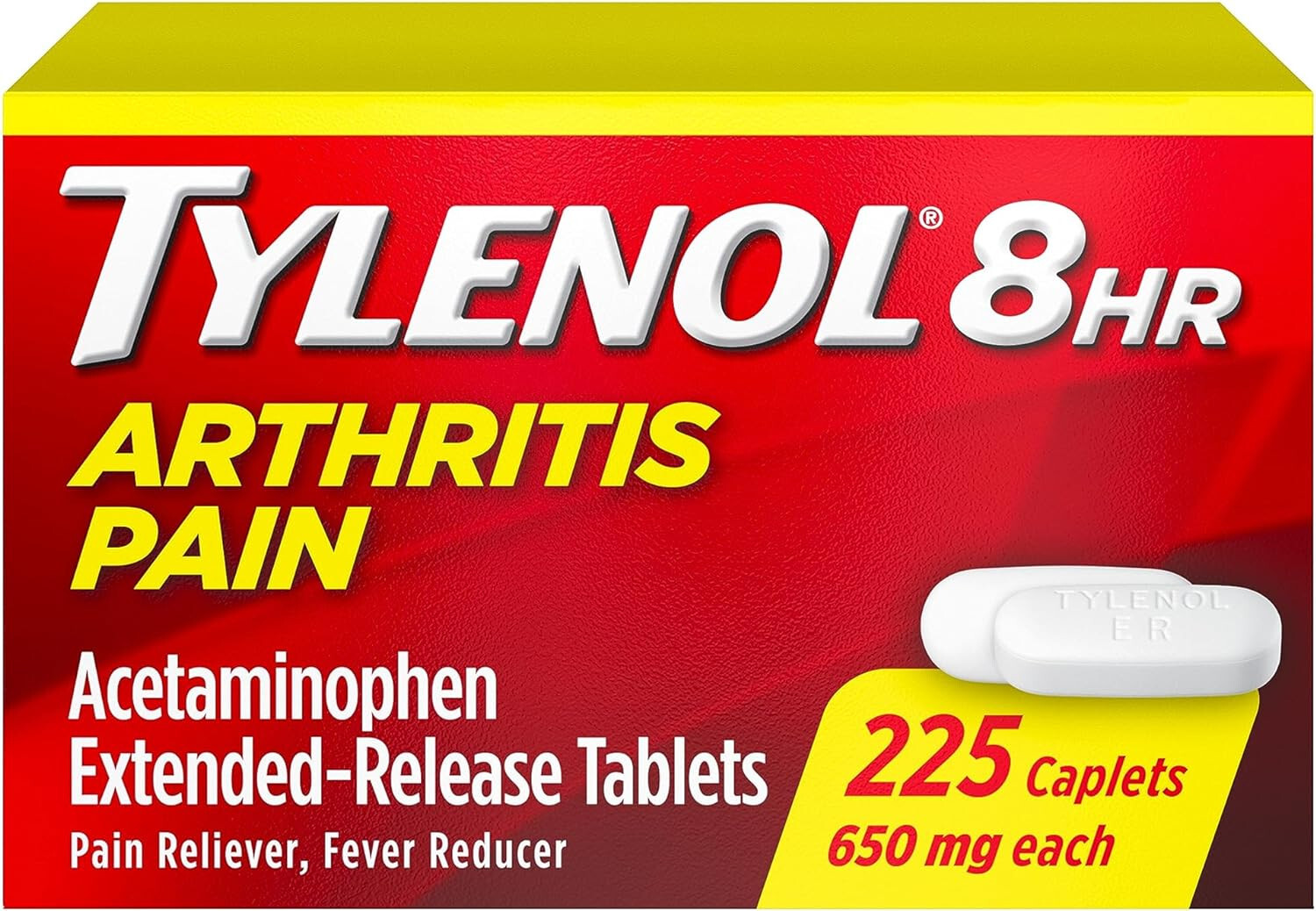 NEW Tylenol 8 Hour Arthritis Pain Relief Extended-Release Tablets 225 Count