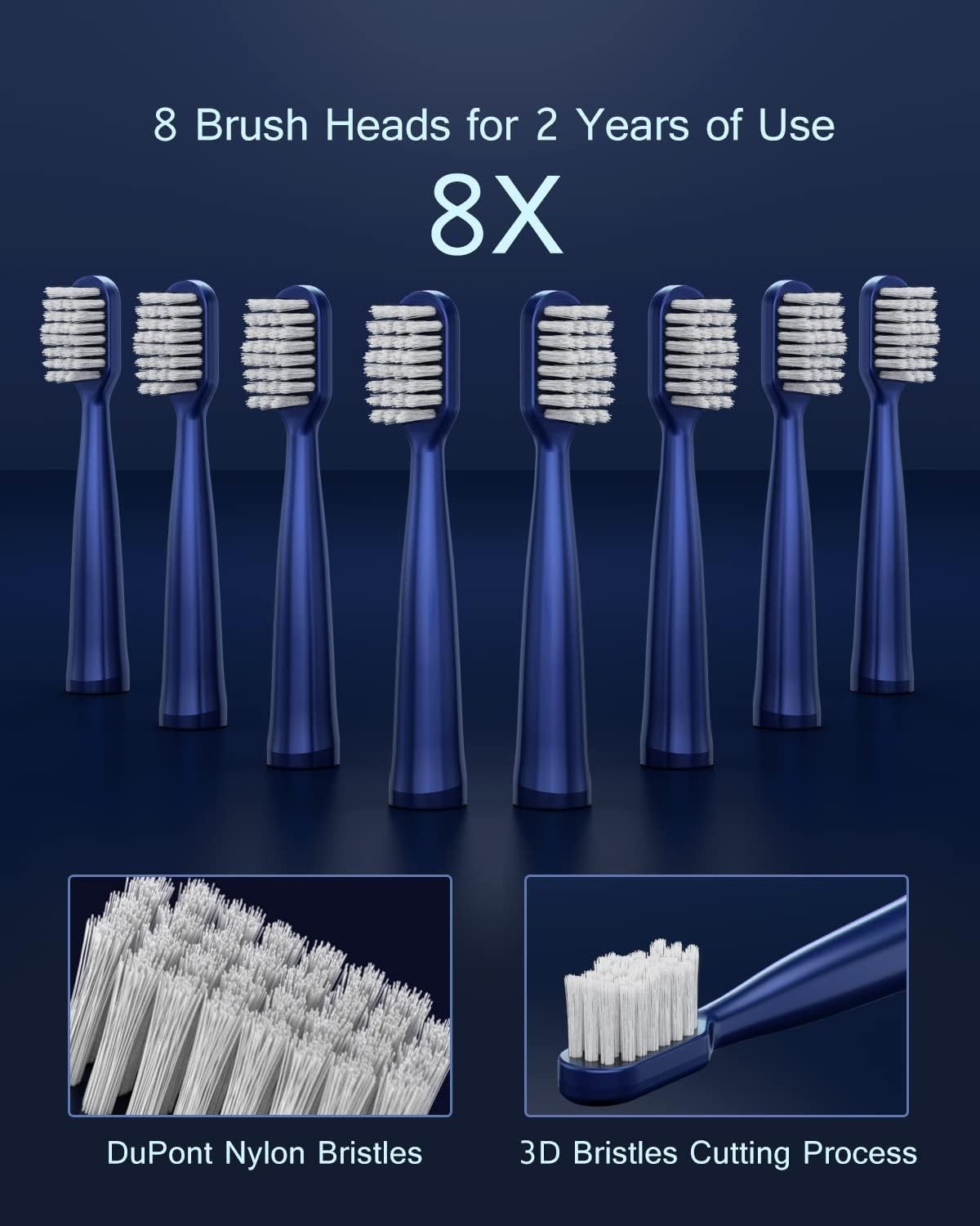 Ultimate Sonic Electric Toothbrush – 5 Modes, Waterproof, 8 Brush Heads Included