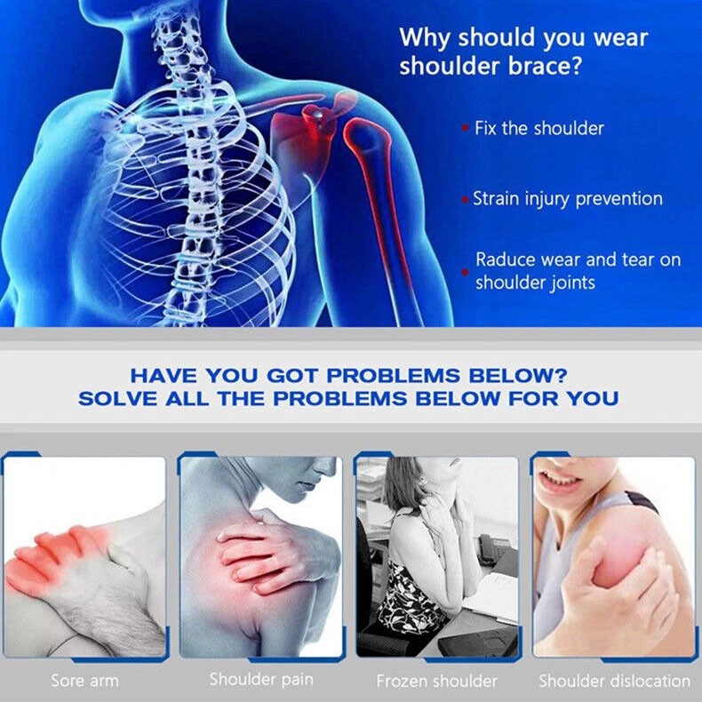 Shoulder Brace Support Compression Sleeve Torn Rotator Cuff Relief AC Joint Pain