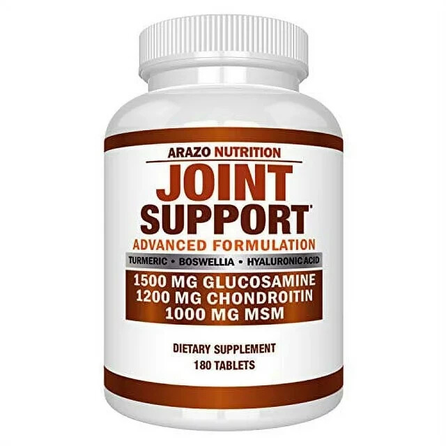 Arazo Nutrition Glucosamine Chondroitin Turmeric MSM Boswellia Joint Support 180