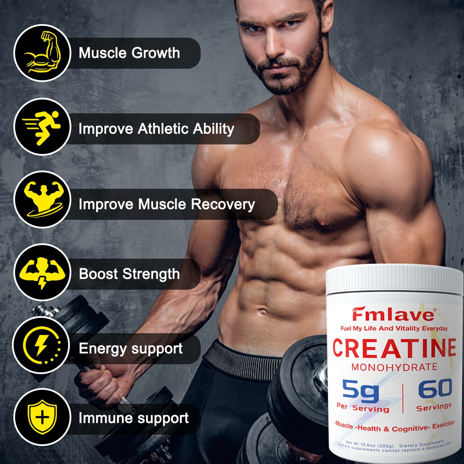 Micronized Creatine Monohydrate Powder, Unflavored, 120 Servings 600 Grams 2Pack