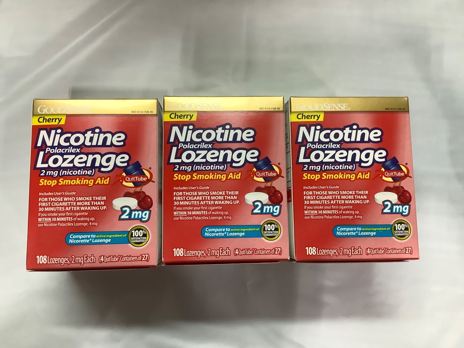 3*goodsense NICOTINE LOZENGE CHERRY-2MG-108 PC 2 MG FRESH 01/2027-SUGAR FREE