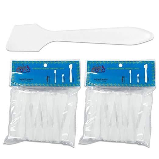 200pcs Pana Angled High Quality Cosmetic Makeup Plastic Spatula Scoop – White