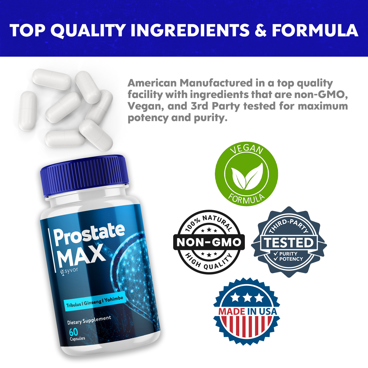 Prostate Max Formula Supplement Natural Vitamin for Health & Wellness 60 Caps