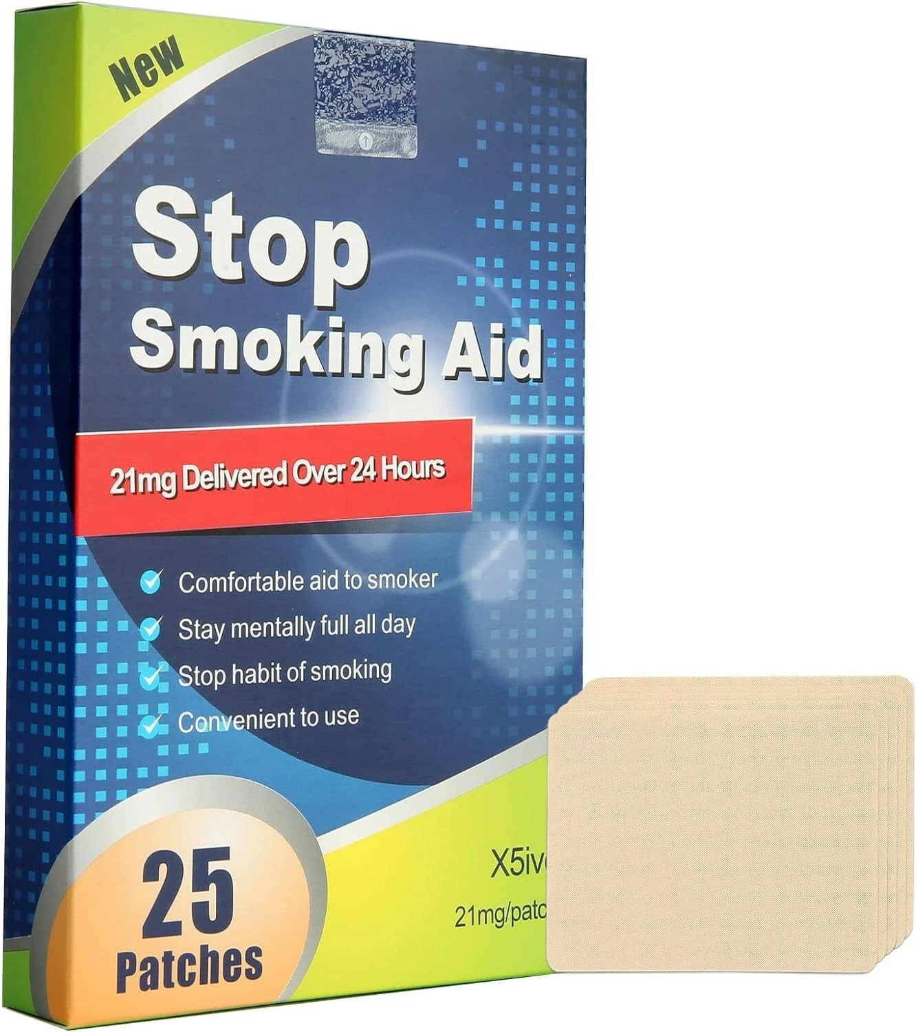 Smoking Aid Stop Smoking Patches Step 1 Step 2 Step 3 Nicotine 25 Patches – USA