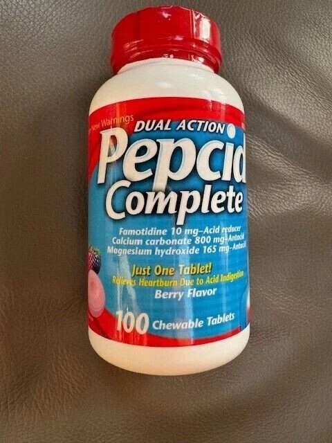 Pepcid Complete Dual Action Acid Reducer Chewable Tabs-Berry Flavor, 100CT 03/28